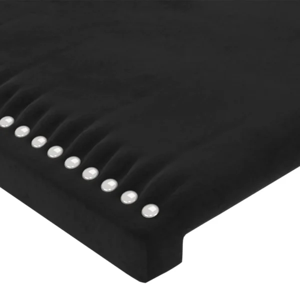 VidaXL Tête De Lit Avec Oreilles Noir 93x23x118/128 Cm Velours marques de renommée 6