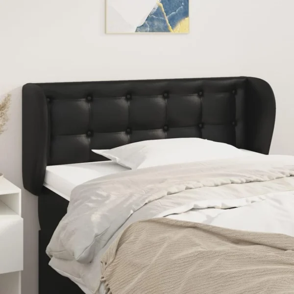 VidaXL Tête De Lit Avec Oreilles Noir 93x23x78/88 Cm Similicuir magasin 1