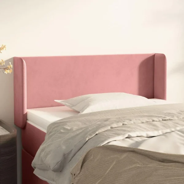 outlet soldes VidaXL Tête De Lit Avec Oreilles Rose 103x16x78/88 Cm Velours 1