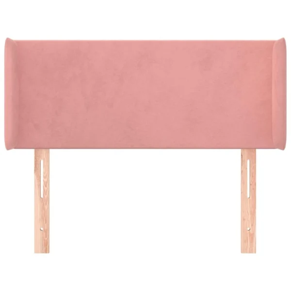 outlet soldes VidaXL Tête De Lit Avec Oreilles Rose 103x16x78/88 Cm Velours 4