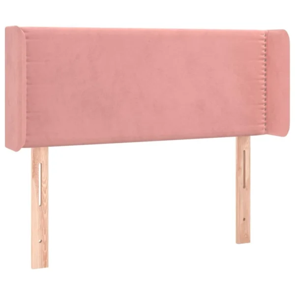boutique en france VidaXL Tête De Lit Avec Oreilles Rose 103x16x78/88 Cm Velours 3