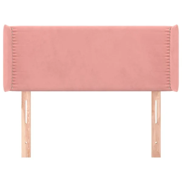 boutique en france VidaXL Tête De Lit Avec Oreilles Rose 103x16x78/88 Cm Velours 4