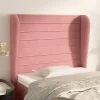 france VidaXL Tête De Lit Avec Oreilles Rose 103x23x118/128 Cm Velours 17