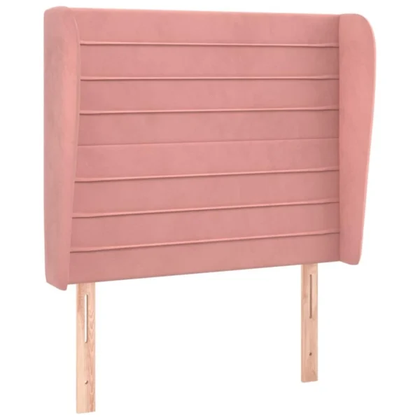 france VidaXL Tête De Lit Avec Oreilles Rose 103x23x118/128 Cm Velours 3
