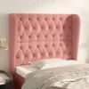 vente en ligne pas cher VidaXL Tête De Lit Avec Oreilles Rose 103x23x118/128 Cm Velours 8