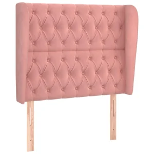vente en ligne pas cher VidaXL Tête De Lit Avec Oreilles Rose 103x23x118/128 Cm Velours 9