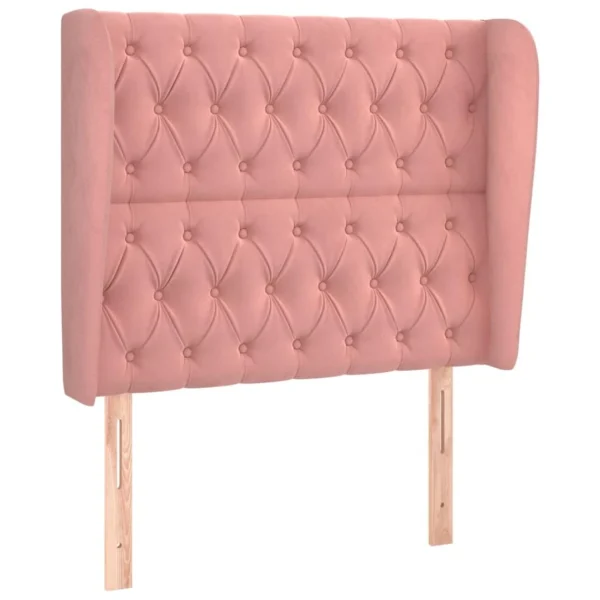 vente en ligne pas cher VidaXL Tête De Lit Avec Oreilles Rose 103x23x118/128 Cm Velours 3