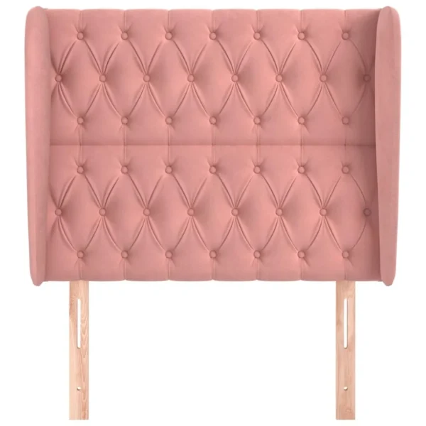 vente en ligne pas cher VidaXL Tête De Lit Avec Oreilles Rose 103x23x118/128 Cm Velours 4