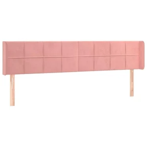 VidaXL Tête De Lit Avec Oreilles Rose 163x16x78/88 Cm Velours Nouvelle tendance 9