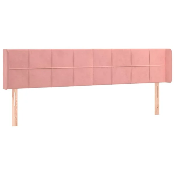 VidaXL Tête De Lit Avec Oreilles Rose 163x16x78/88 Cm Velours Nouvelle tendance 3