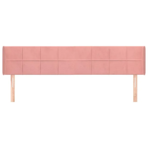 VidaXL Tête De Lit Avec Oreilles Rose 163x16x78/88 Cm Velours Nouvelle tendance 4