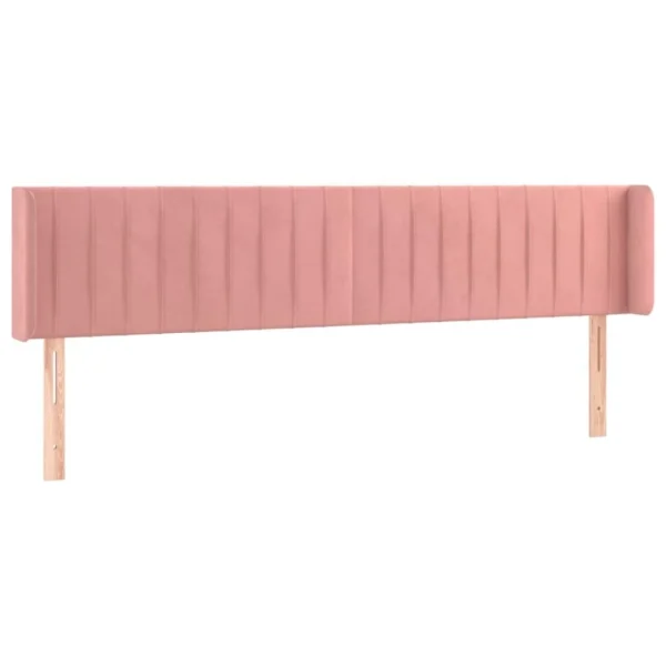 Retour Gratuit VidaXL Tête De Lit Avec Oreilles Rose 203x16x78/88 Cm Velours 3