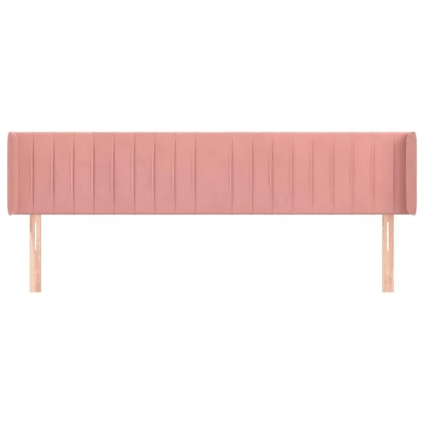 Retour Gratuit VidaXL Tête De Lit Avec Oreilles Rose 203x16x78/88 Cm Velours 4