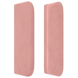 Retour Gratuit VidaXL Tête De Lit Avec Oreilles Rose 203x16x78/88 Cm Velours 13