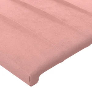Retour Gratuit VidaXL Tête De Lit Avec Oreilles Rose 203x16x78/88 Cm Velours 15