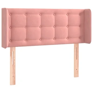 magasin solde VidaXL Tête De Lit Avec Oreilles Rose 83x16x78/88 Cm Velours 9