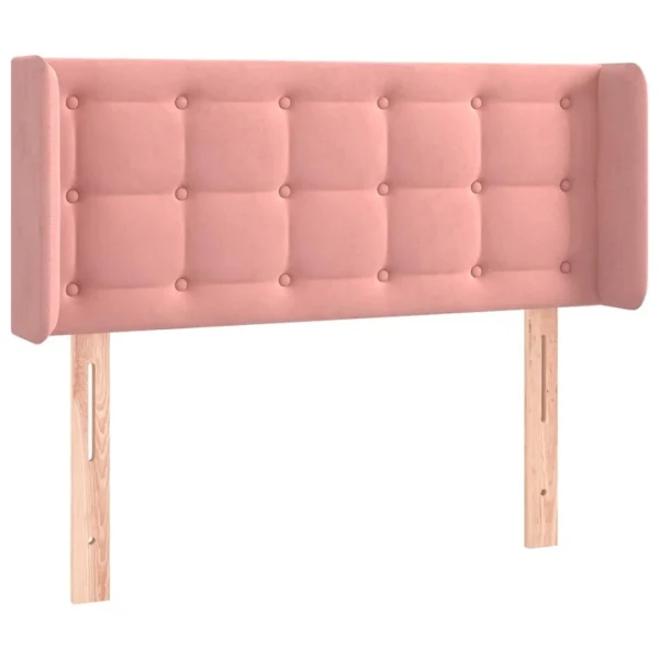 magasin solde VidaXL Tête De Lit Avec Oreilles Rose 83x16x78/88 Cm Velours 3