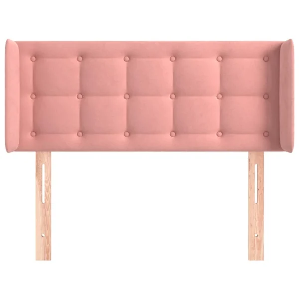 magasin solde VidaXL Tête De Lit Avec Oreilles Rose 83x16x78/88 Cm Velours 4
