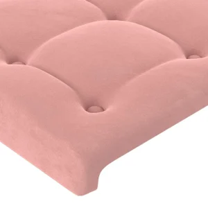 magasin solde VidaXL Tête De Lit Avec Oreilles Rose 83x16x78/88 Cm Velours 15