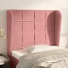 magasin VidaXL Tête De Lit Avec Oreilles Rose 83x23x118/128 Cm Velours 5