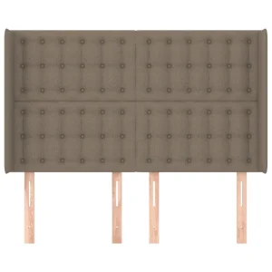 Meilleur Prix VidaXL Tête De Lit Avec Oreilles Taupe 147x16x118/128 Cm Tissu 11