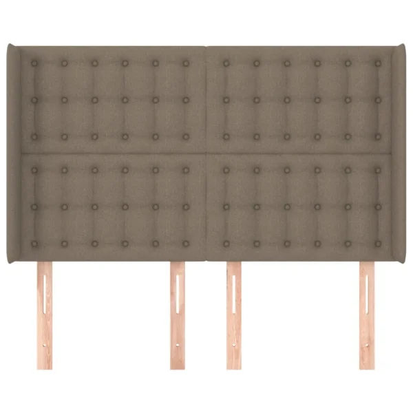Meilleur Prix VidaXL Tête De Lit Avec Oreilles Taupe 147x16x118/128 Cm Tissu 4