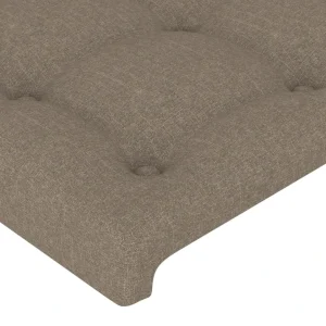 Meilleur Prix VidaXL Tête De Lit Avec Oreilles Taupe 147x16x118/128 Cm Tissu 15