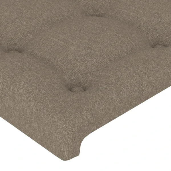 Meilleur Prix VidaXL Tête De Lit Avec Oreilles Taupe 147x16x118/128 Cm Tissu 6