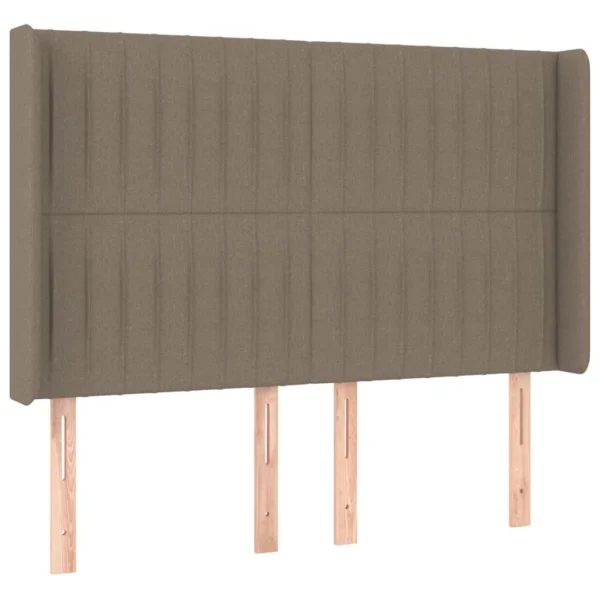 à prix promos VidaXL Tête De Lit Avec Oreilles Taupe 147x16x118/128 Cm Tissu 3