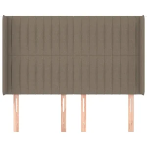 à prix promos VidaXL Tête De Lit Avec Oreilles Taupe 147x16x118/128 Cm Tissu 11