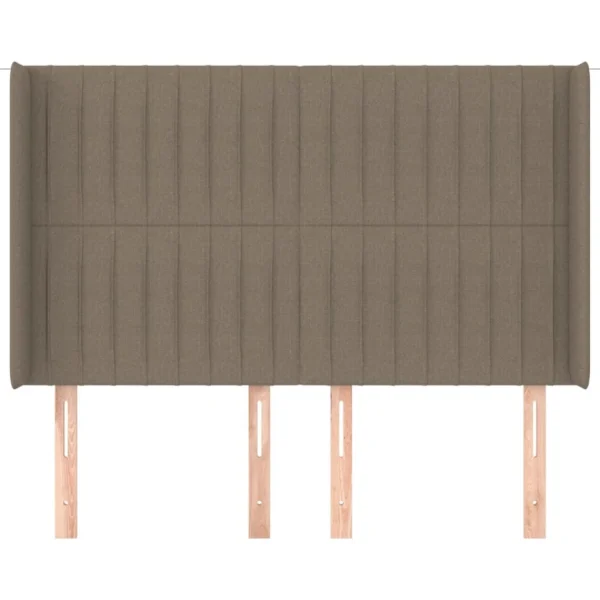 à prix promos VidaXL Tête De Lit Avec Oreilles Taupe 147x16x118/128 Cm Tissu 4