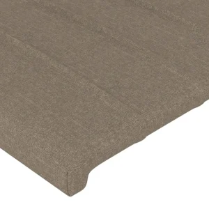 à prix promos VidaXL Tête De Lit Avec Oreilles Taupe 147x16x118/128 Cm Tissu 15