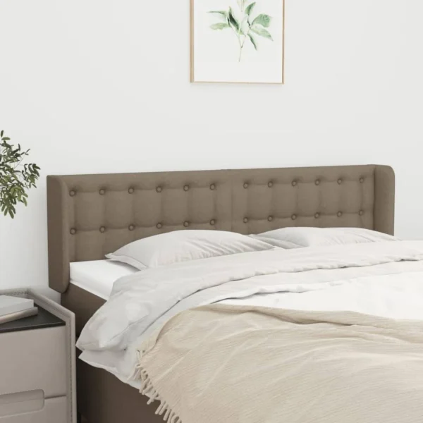 VidaXL Tête De Lit Avec Oreilles Taupe 147x16x78/88 Cm Tissu fashioniable 1