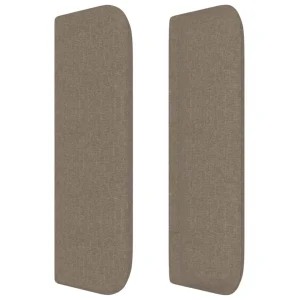 VidaXL Tête De Lit Avec Oreilles Taupe 147x16x78/88 Cm Tissu Officielle 13