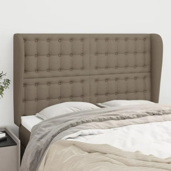 offre spéciale VidaXL Tête De Lit Avec Oreilles Taupe 147x23x118/128 Cm Tissu 1