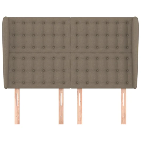 offre spéciale VidaXL Tête De Lit Avec Oreilles Taupe 147x23x118/128 Cm Tissu 4