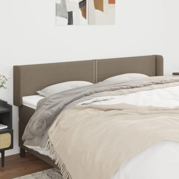 nouvelle saison VidaXL Tête De Lit Avec Oreilles Taupe 183x16x78/88 Cm Tissu 1