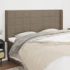 VidaXL Tête De Lit Avec Oreilles Taupe 203x16x118/128 Cm Tissu boutiqued pas cher 19