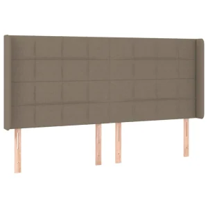 VidaXL Tête De Lit Avec Oreilles Taupe 203x16x118/128 Cm Tissu boutiqued pas cher 9
