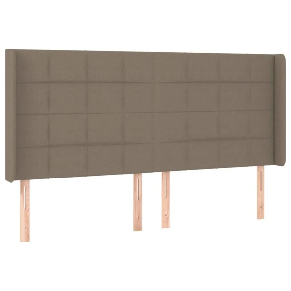 VidaXL Tête De Lit Avec Oreilles Taupe 203x16x118/128 Cm Tissu boutiqued pas cher 3