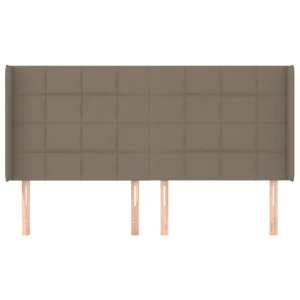 VidaXL Tête De Lit Avec Oreilles Taupe 203x16x118/128 Cm Tissu boutiqued pas cher 11