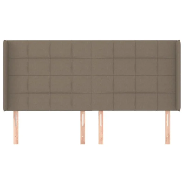 VidaXL Tête De Lit Avec Oreilles Taupe 203x16x118/128 Cm Tissu boutiqued pas cher 4
