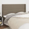VidaXL Tête De Lit Avec Oreilles Taupe 203x16x118/128 Cm Tissu à prix d'occasion 14
