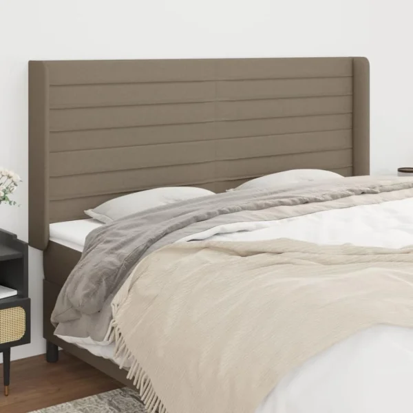 VidaXL Tête De Lit Avec Oreilles Taupe 203x16x118/128 Cm Tissu à prix d'occasion 1