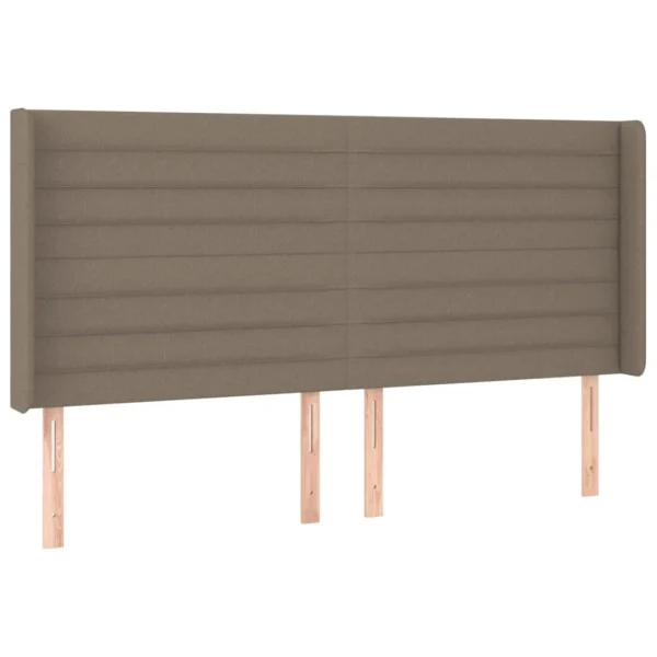 VidaXL Tête De Lit Avec Oreilles Taupe 203x16x118/128 Cm Tissu à prix d'occasion 3