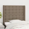VidaXL Tête De Lit Avec Oreilles Taupe 83x16x118/128 Cm Tissu Nouveau 14