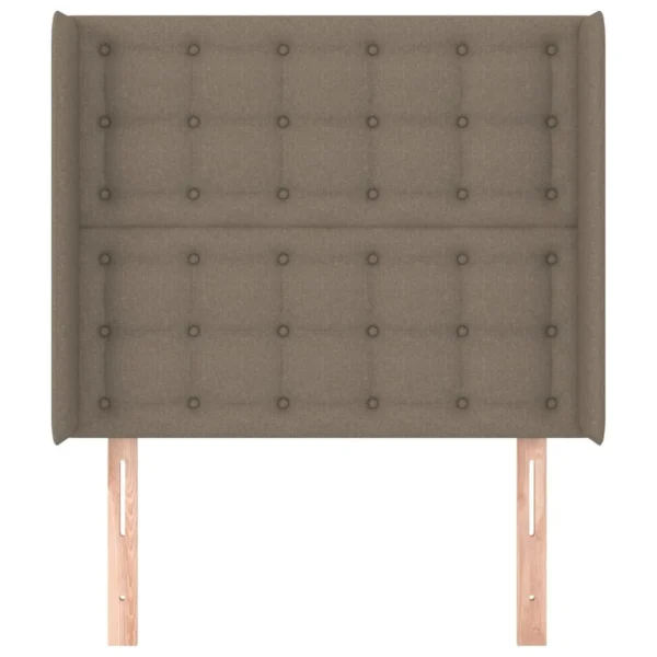 VidaXL Tête De Lit Avec Oreilles Taupe 83x16x118/128 Cm Tissu Nouveau 4