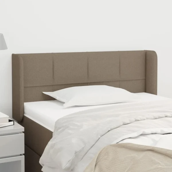 bas prix VidaXL Tête De Lit Avec Oreilles Taupe 93x16x78/88 Cm Tissu 1