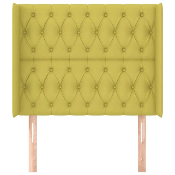 VidaXL Tête De Lit Avec Oreilles Vert 103x16x118/128 Cm Tissu comparez les prix 4