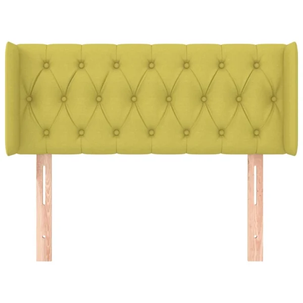 prix abordable VidaXL Tête De Lit Avec Oreilles Vert 103x16x78/88 Cm Tissu 4